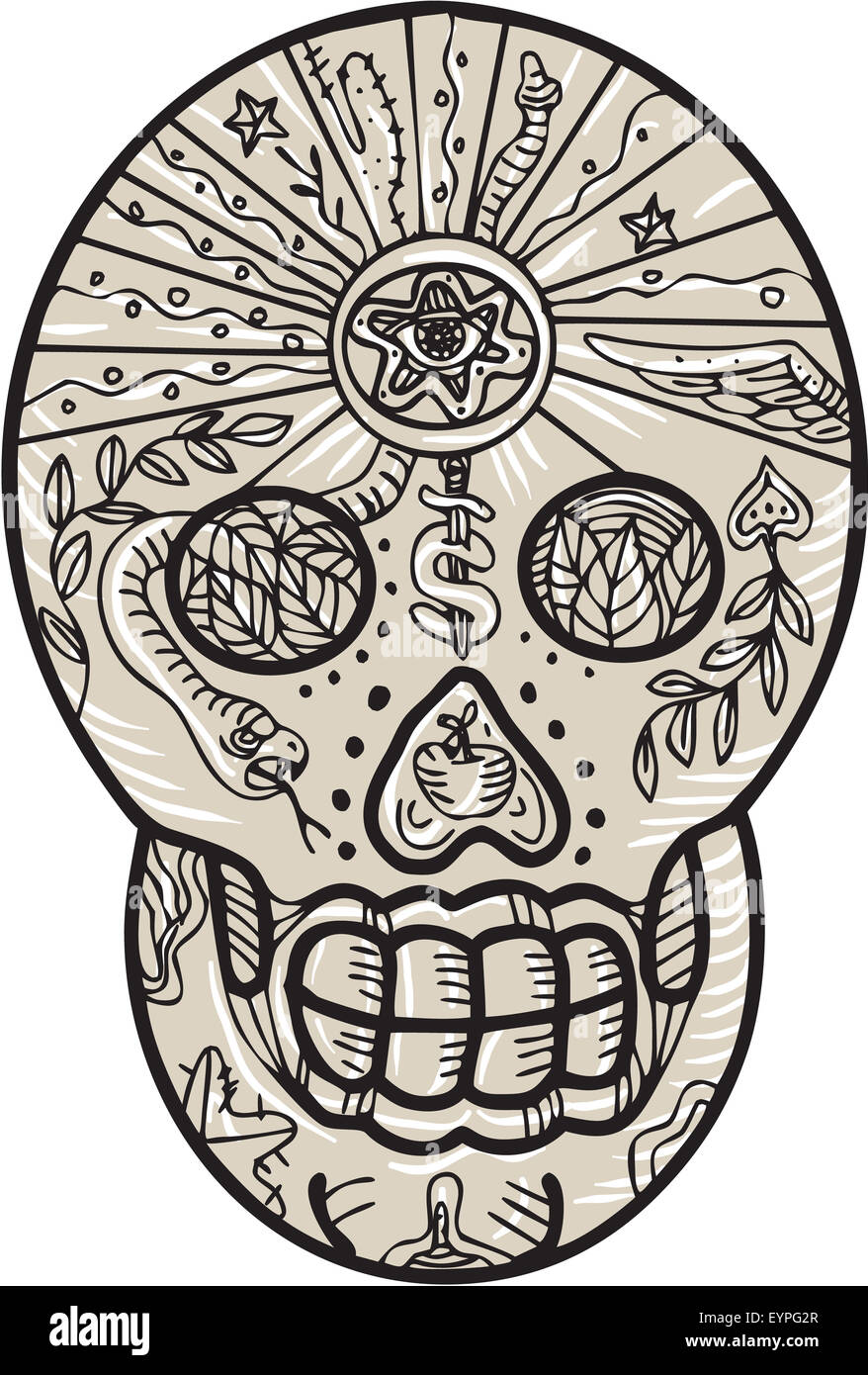 Sugar Skull Background Tattoo