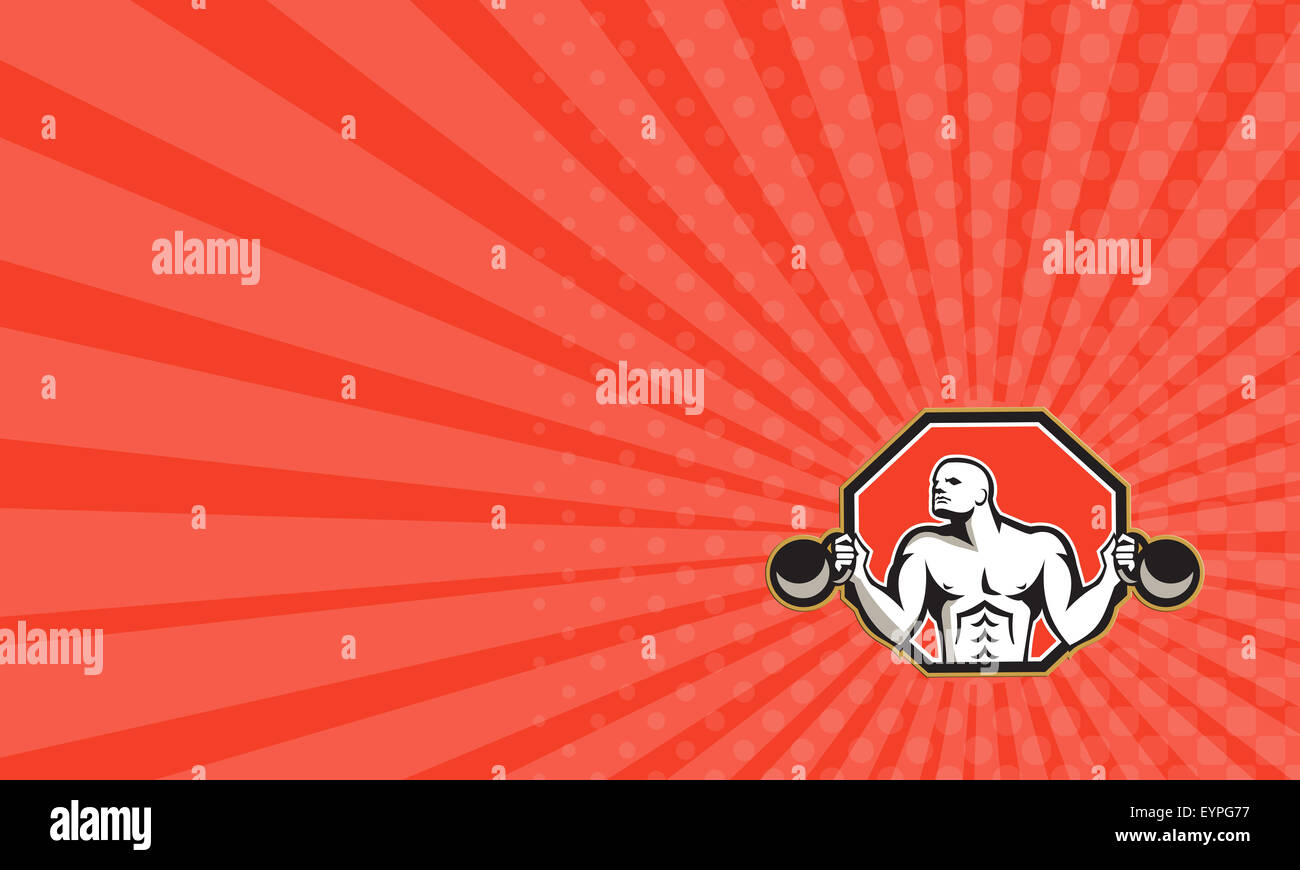 Business card showing illustration of a crossfit athlete muscleup