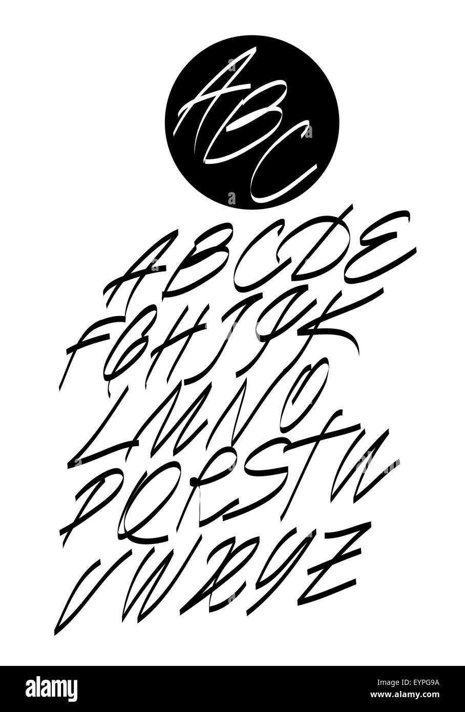 Cursive alphabet school Black and White Stock Photos & Images - Alamy