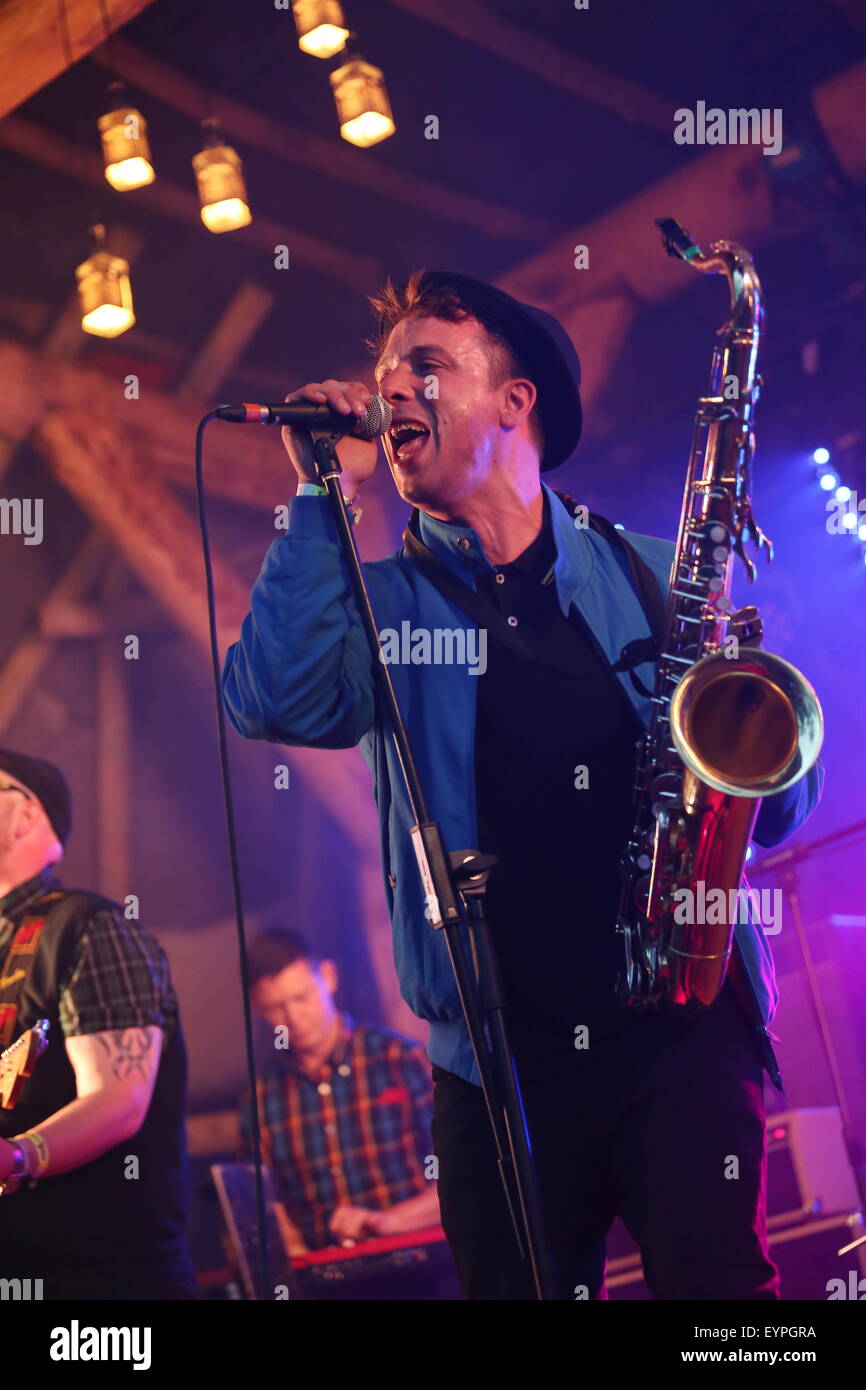 Penrith, Cumbria, UK. 1st August, 2015. The Talk perform live on the Woodlands Stage at Kendal Calling 2015. Credit:  SJN/Alamy Live News Stock Photo