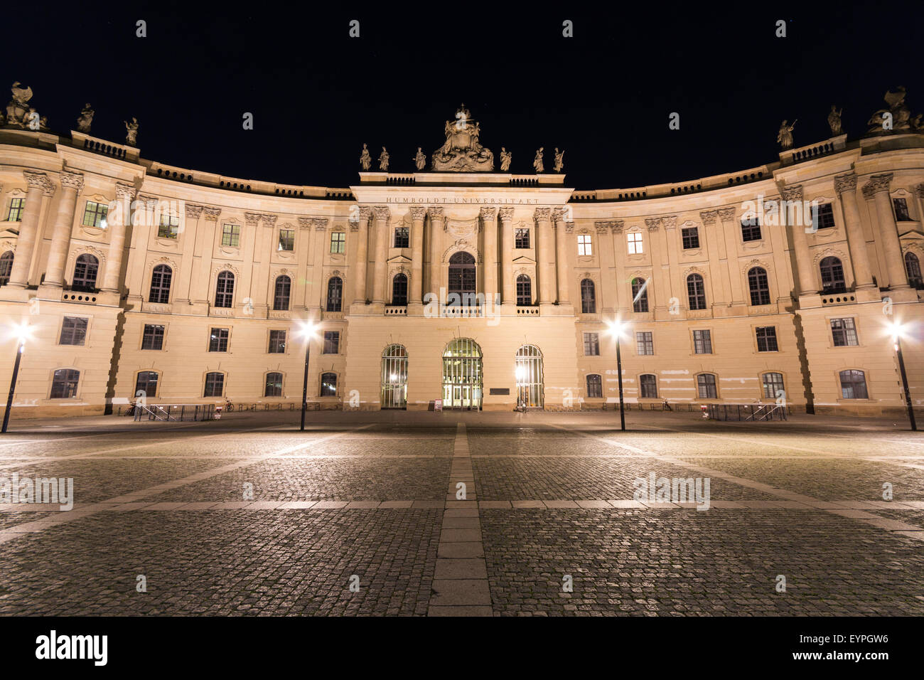 Humboldt university at night, berlin, germany Stock Photo