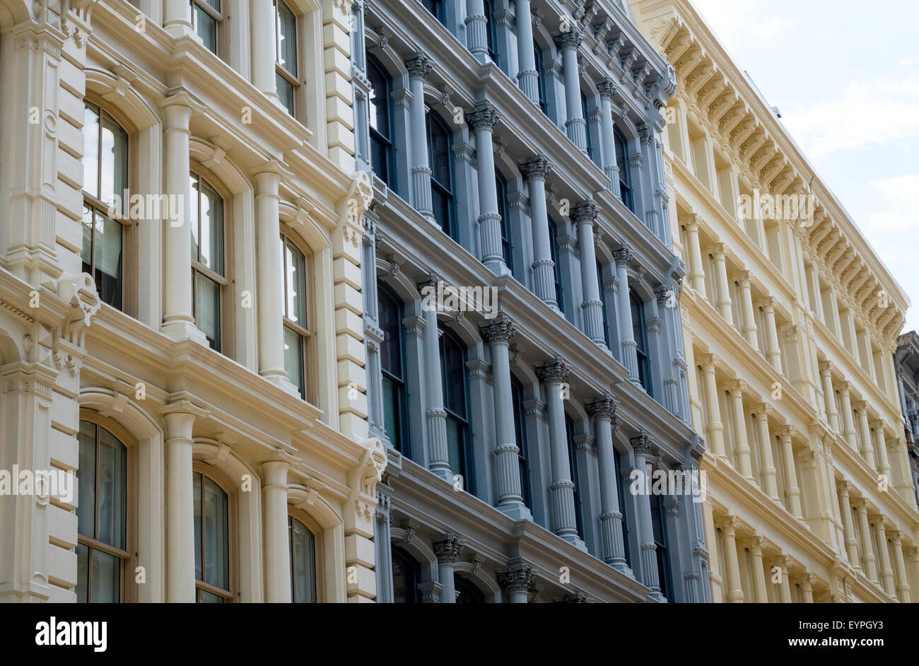 Buildings in the Castiron district in Soho in New York City Stock