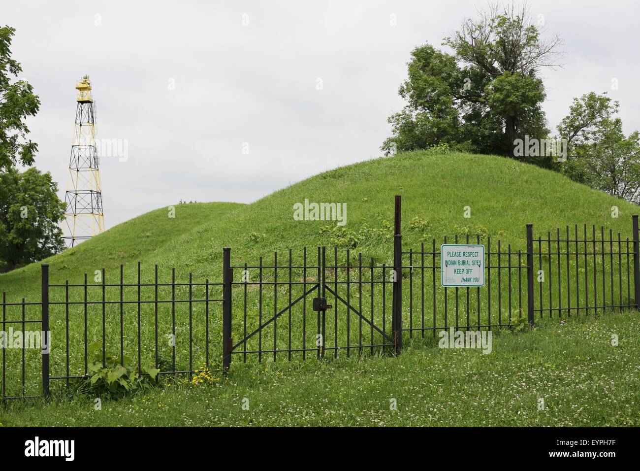Indian burial mounds at Mounds Park in St. Paul, Minnesota Stock Photo