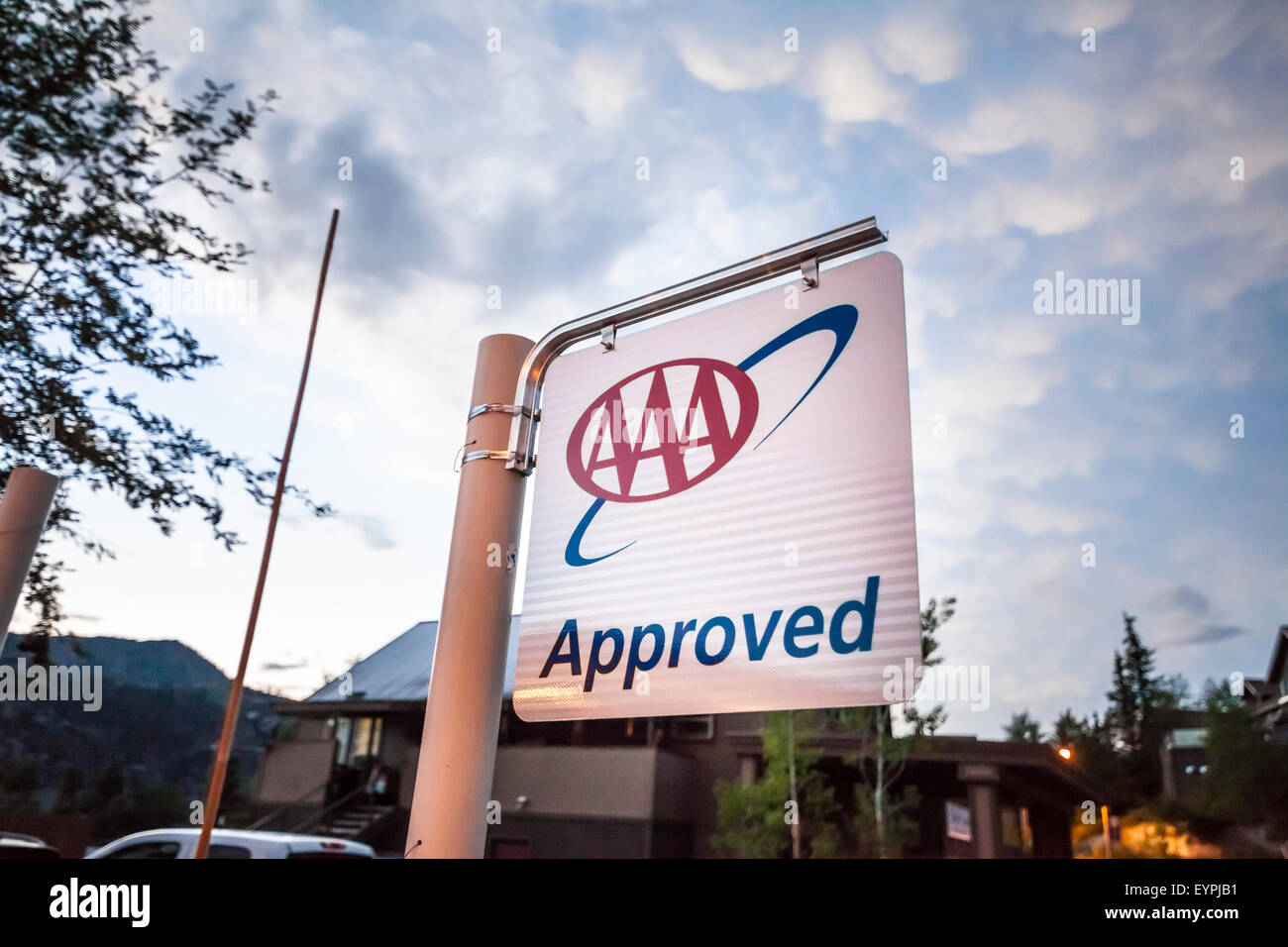 A Triple A approved sign in June Lake California USA Stock Photo