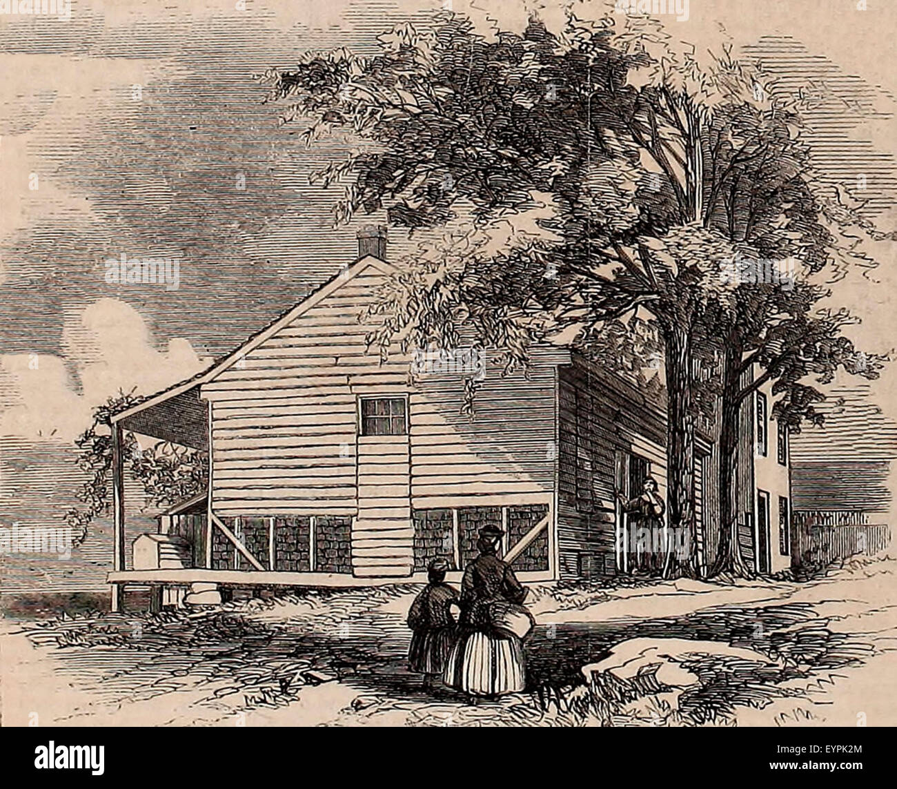 The first house ever owned by President Andrew Johnson, at Greenville, Tennessee, circa 1865 Stock Photo