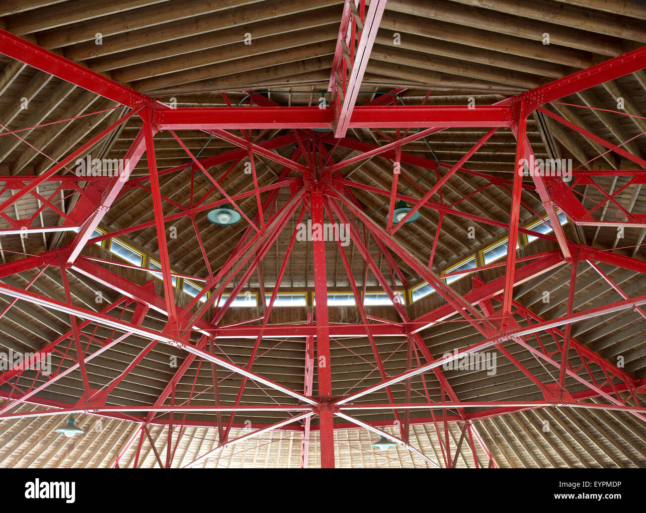 Internal support structure for a picnic area. Stock Photo