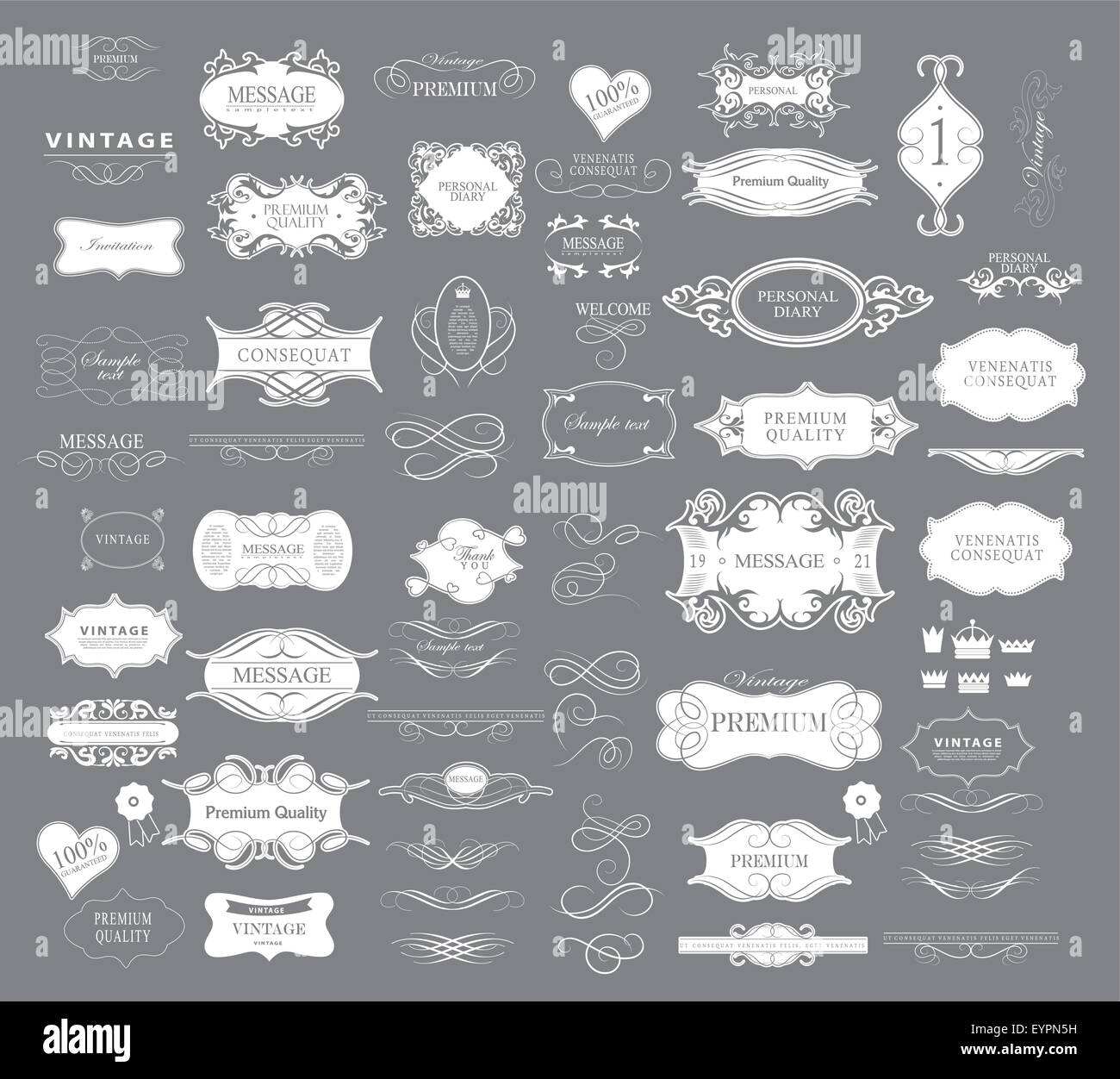 Set of calligraphic elements for design Stock Vector Image & Art - Alamy