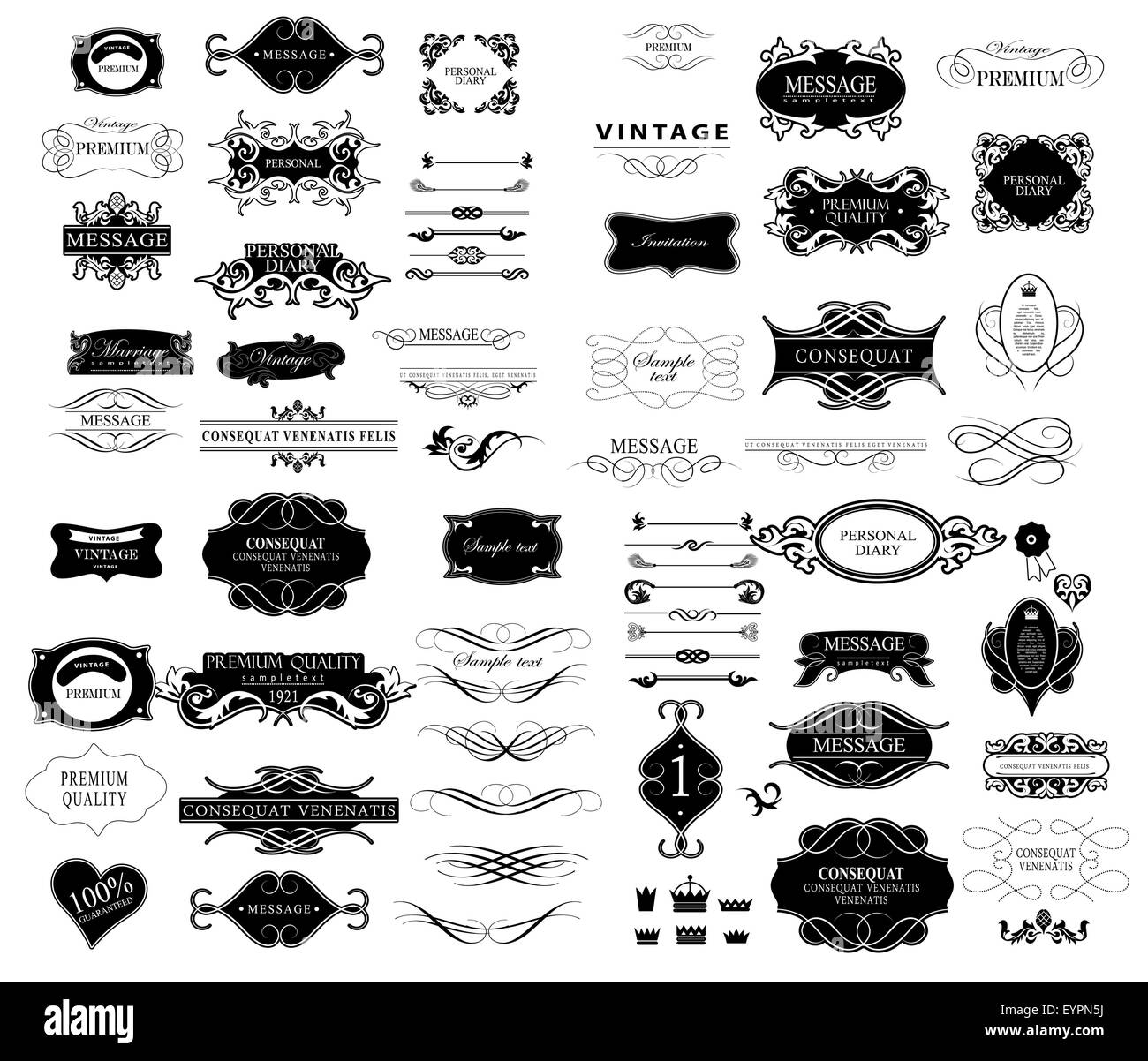 Set of calligraphic elements for design Stock Vector Image & Art - Alamy