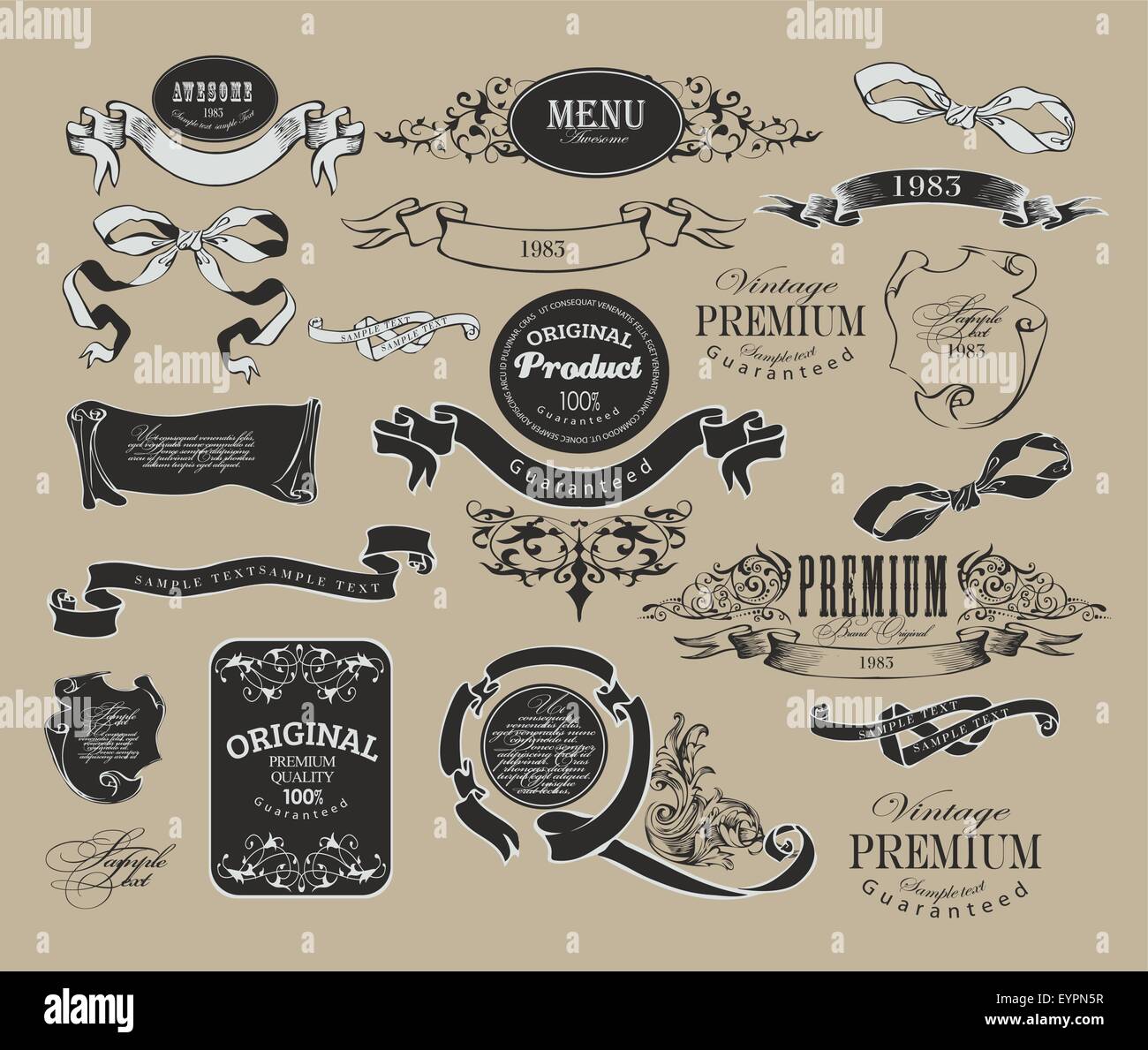 Set of calligraphic elements for design Stock Vector Image & Art - Alamy
