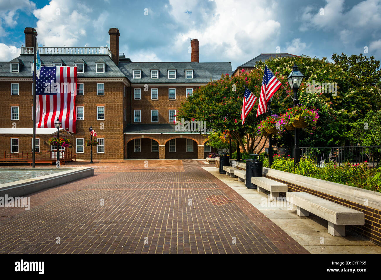 Market Square and City Hall, in Alexandria, Virginia. Stock Photo