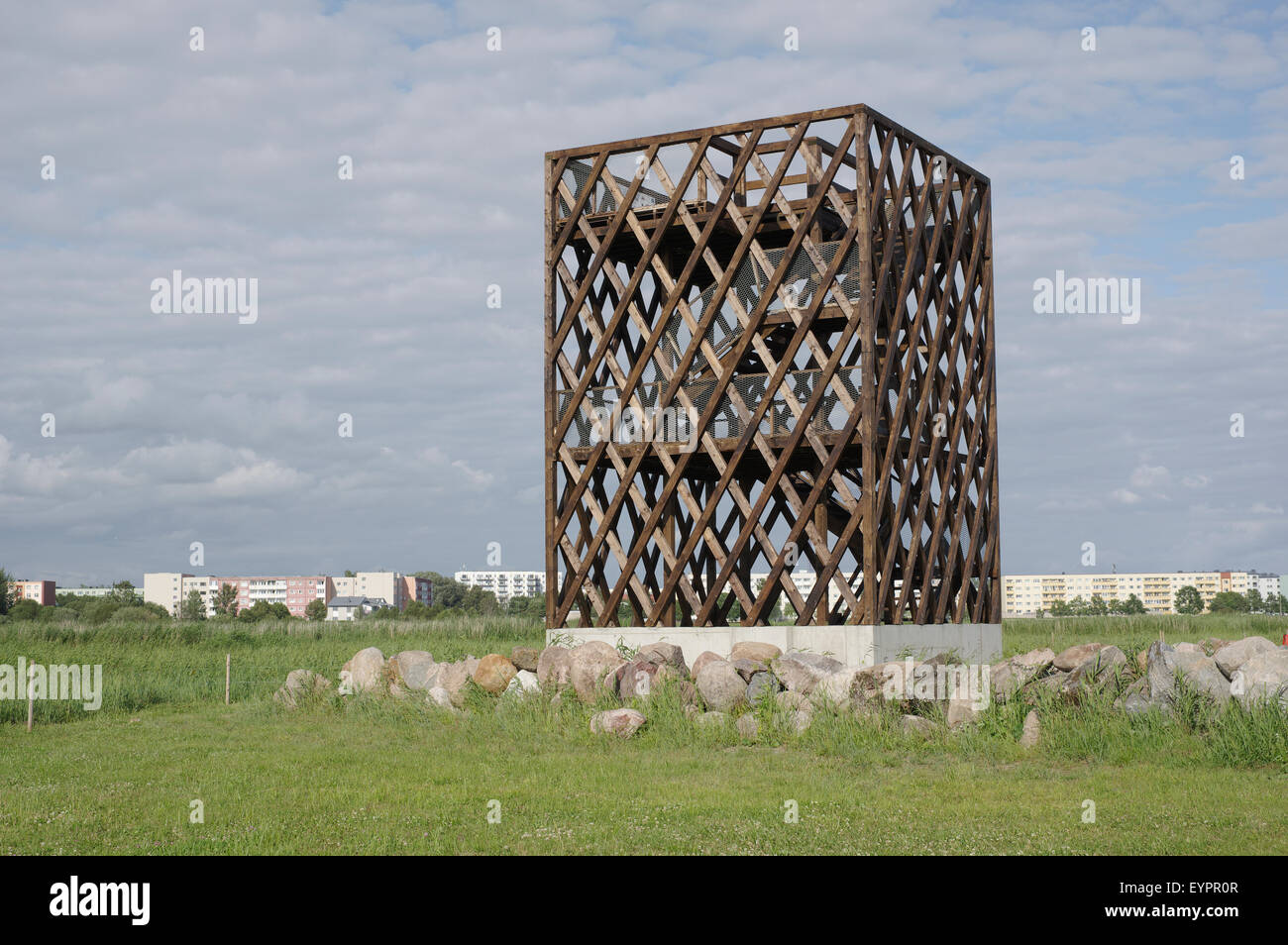 Bird watching tower in Pärnu. 19th July, 2015 Stock Photo