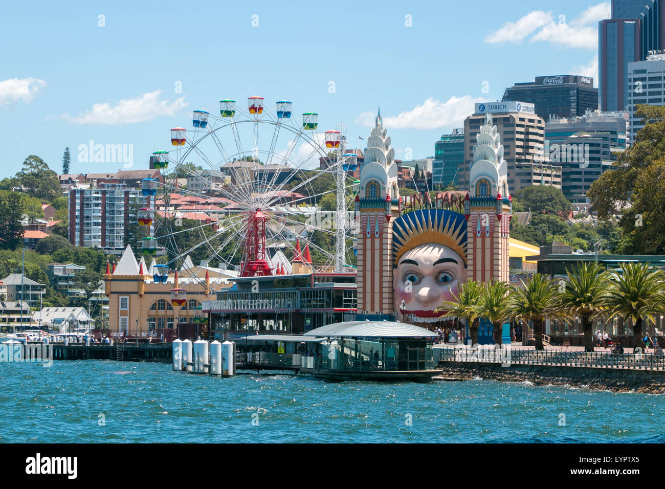 Luna Park amusement park and rides at Milsons Point on Sydney lower north shore,new south wales,australia Stock Photo