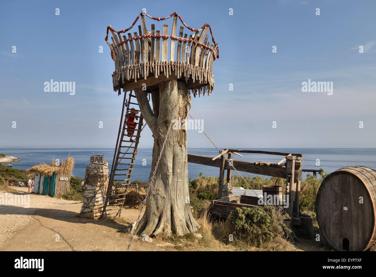 Cape Kamenjak, Pula, Croatia. A nature reserve with many secluded beaches  and high cliffs. Lookout point at the Safari Bar Stock Photo - Alamy