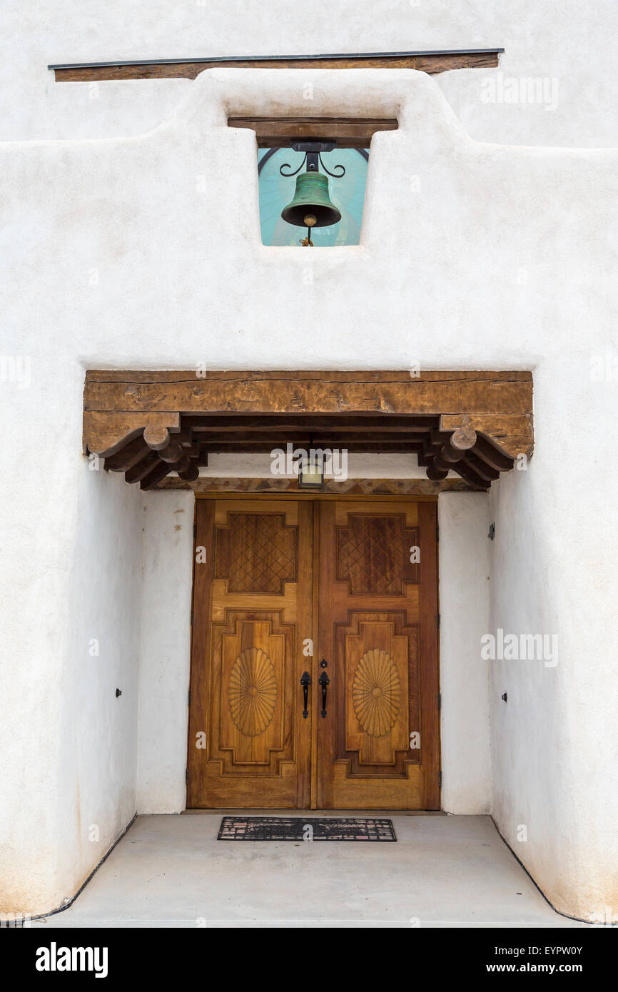 The St. Augustine Church entrance door in the Pueblo of Isleta, New