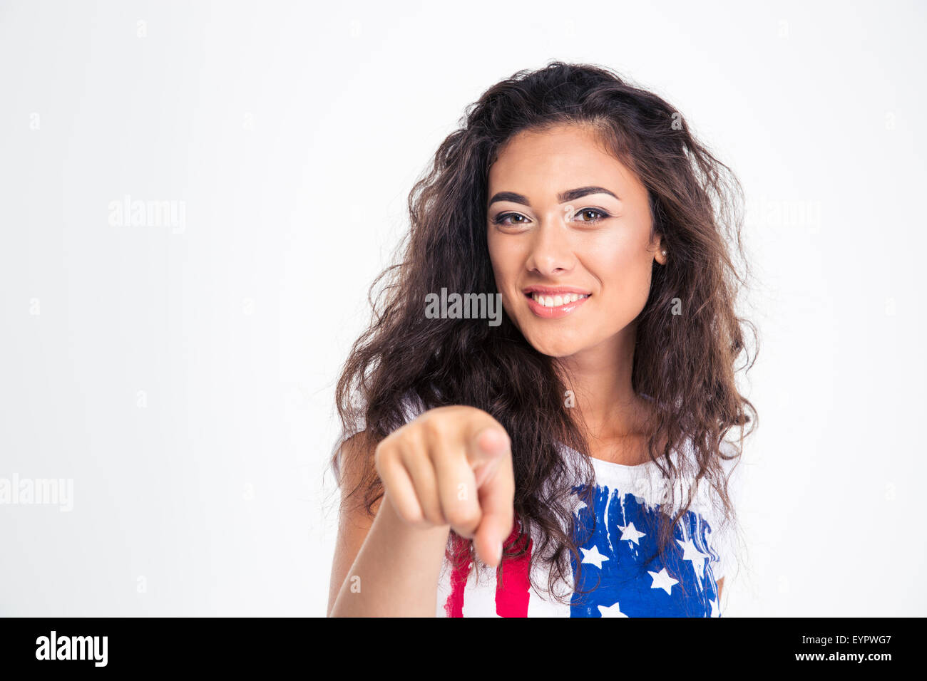 Teen girl pointing finger hi-res stock photography and images - Alamy