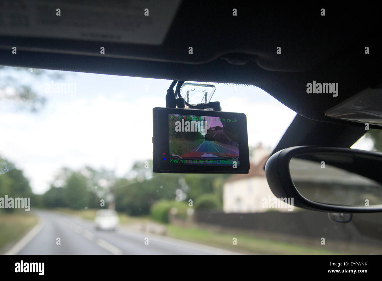 Dashcam car windscreen video camera Stock Photo Alamy