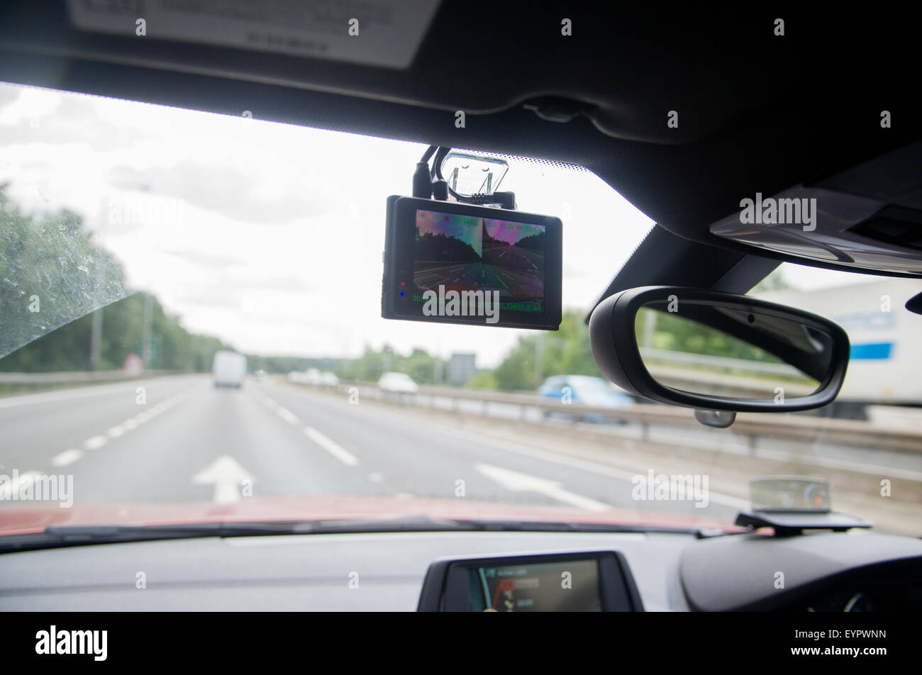 Dashcam car windscreen video camera Stock Photo Alamy