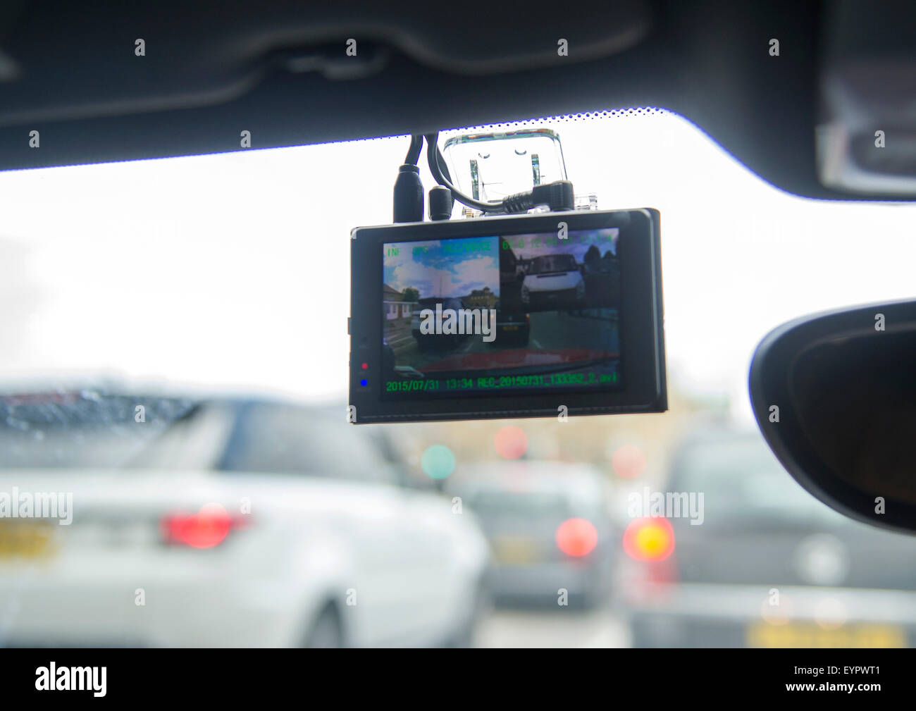 Dashcam car windscreen video camera Stock Photo Alamy