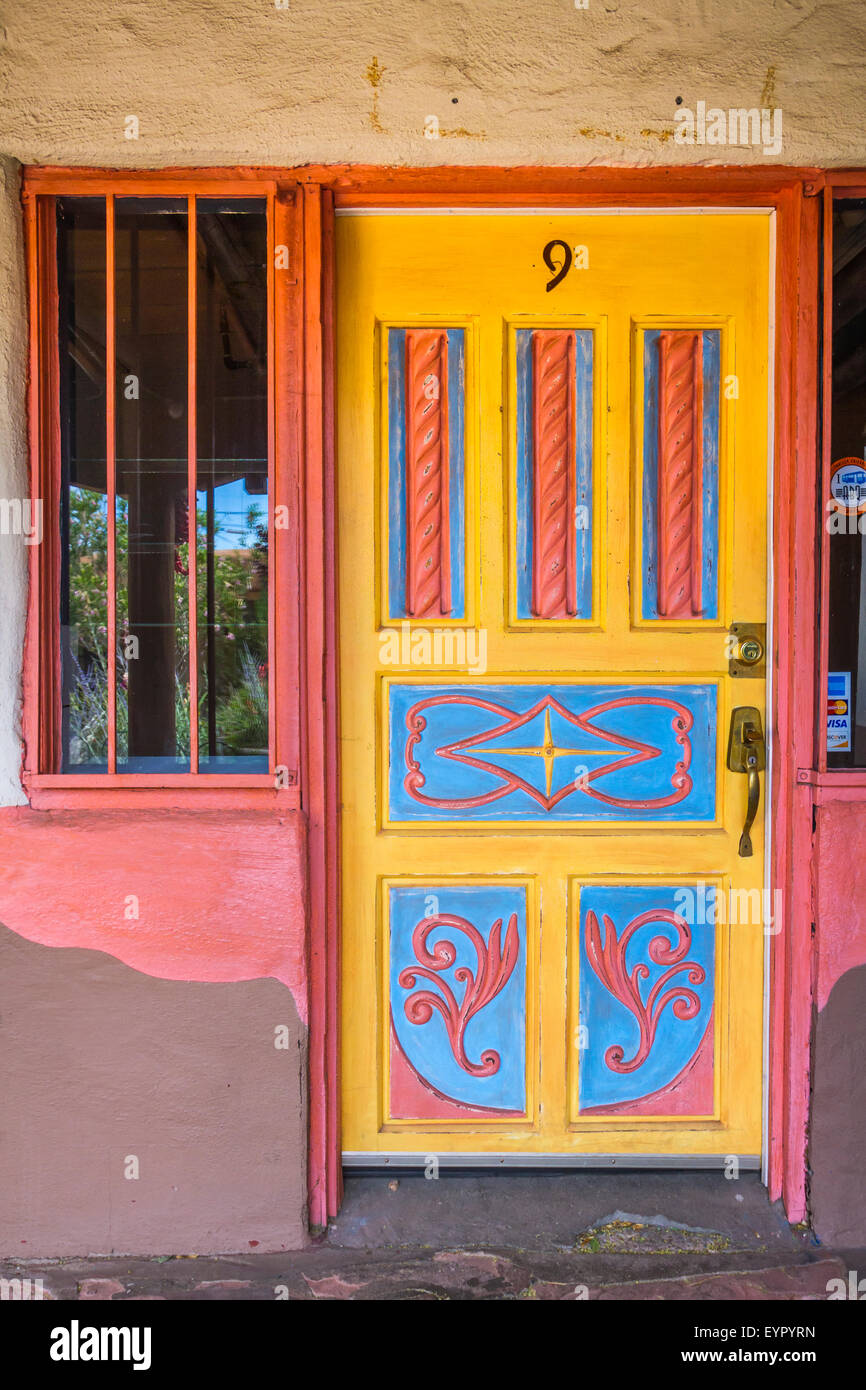 A decorative doorway in Old Town Albuquerque, New Mexico, USA. Stock Photo