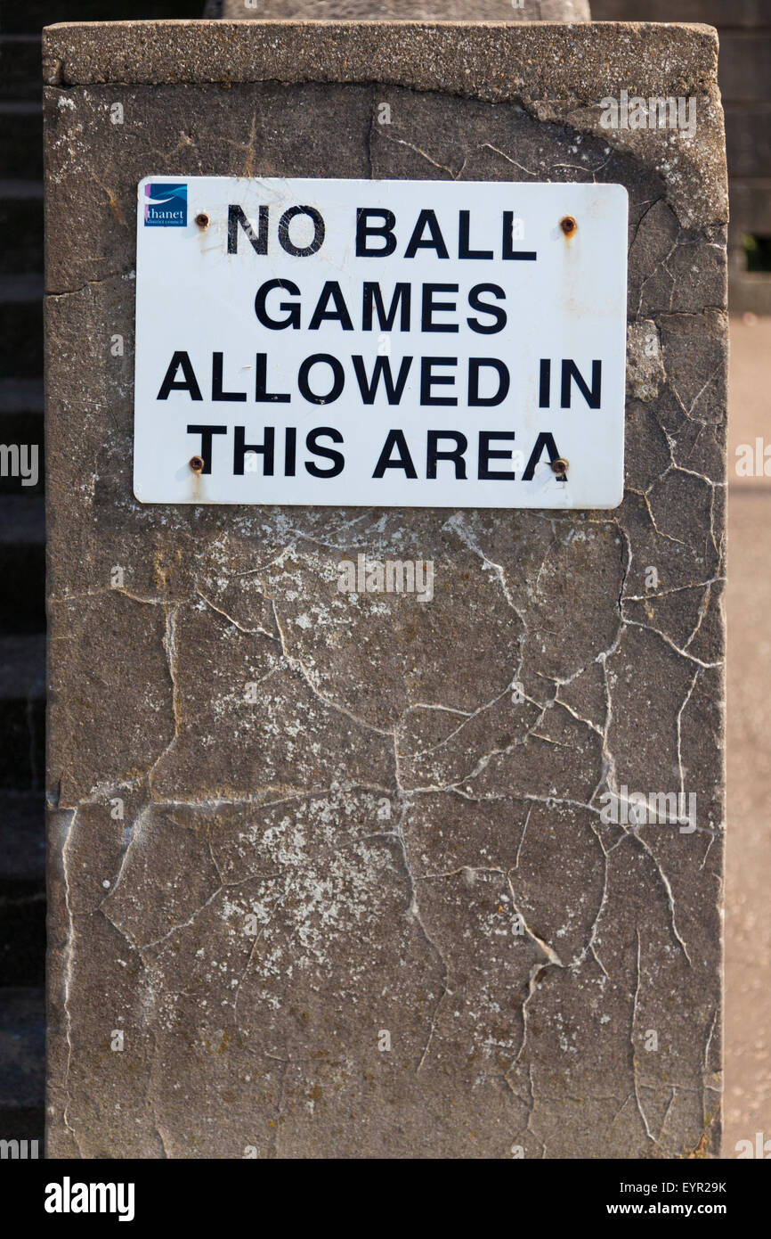 Sign, 'No ball games allowed'. Stock Photo