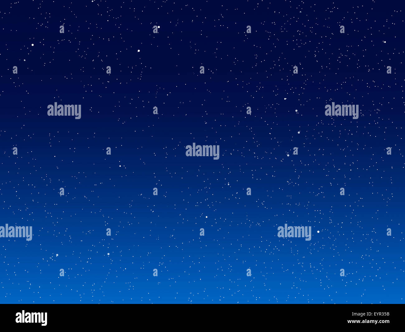 Illustration of night sky with simulated stars on blue background Stock ...
