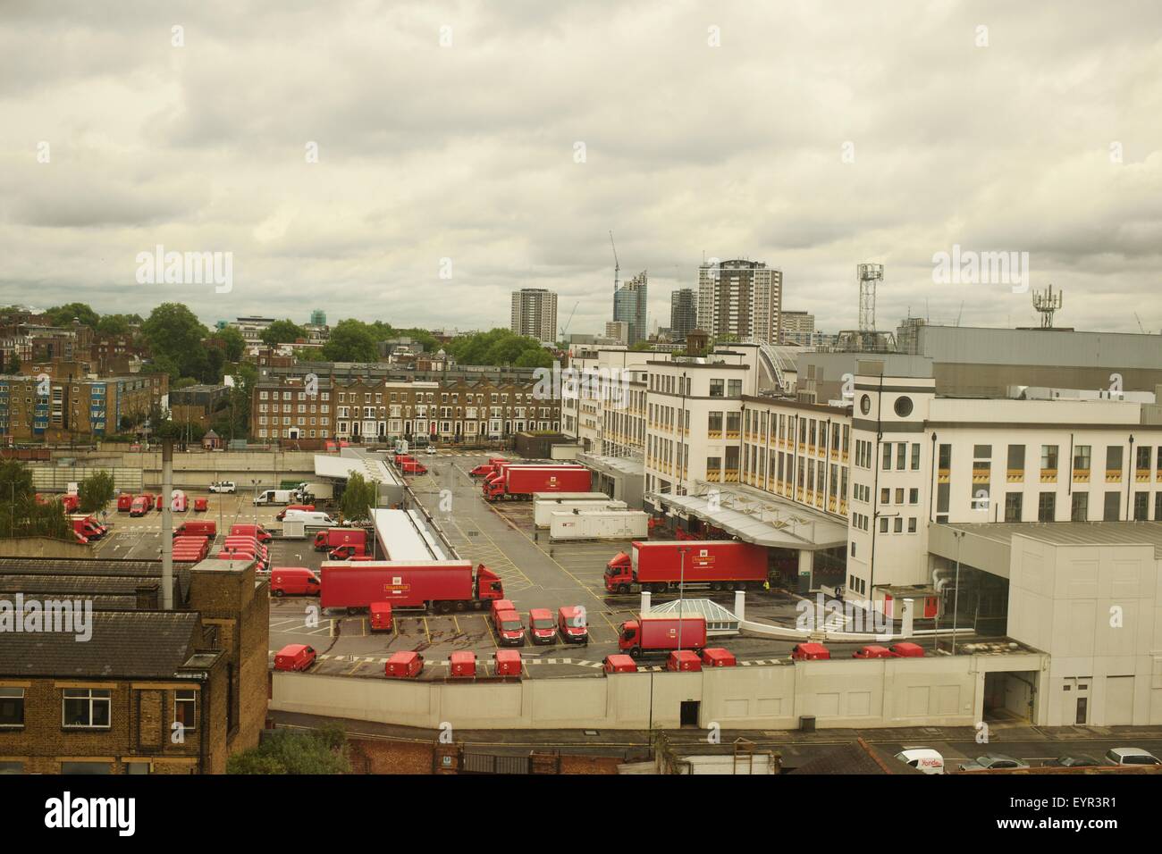 elevated view of Mount Pleasant Mail Centre Farringdon Rd London Stock