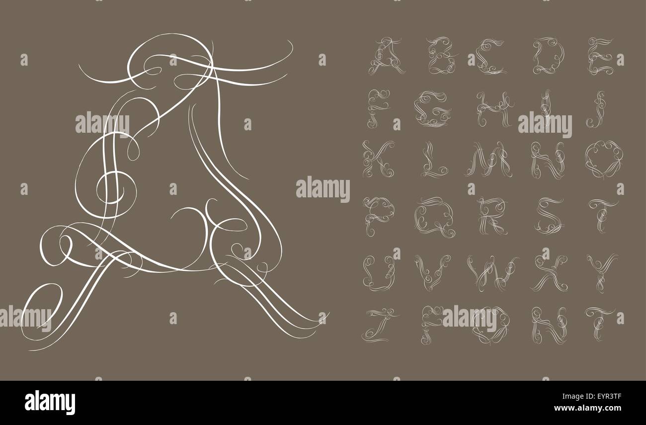 Calligraphic alphabet. Design elements Stock Vector Image & Art - Alamy