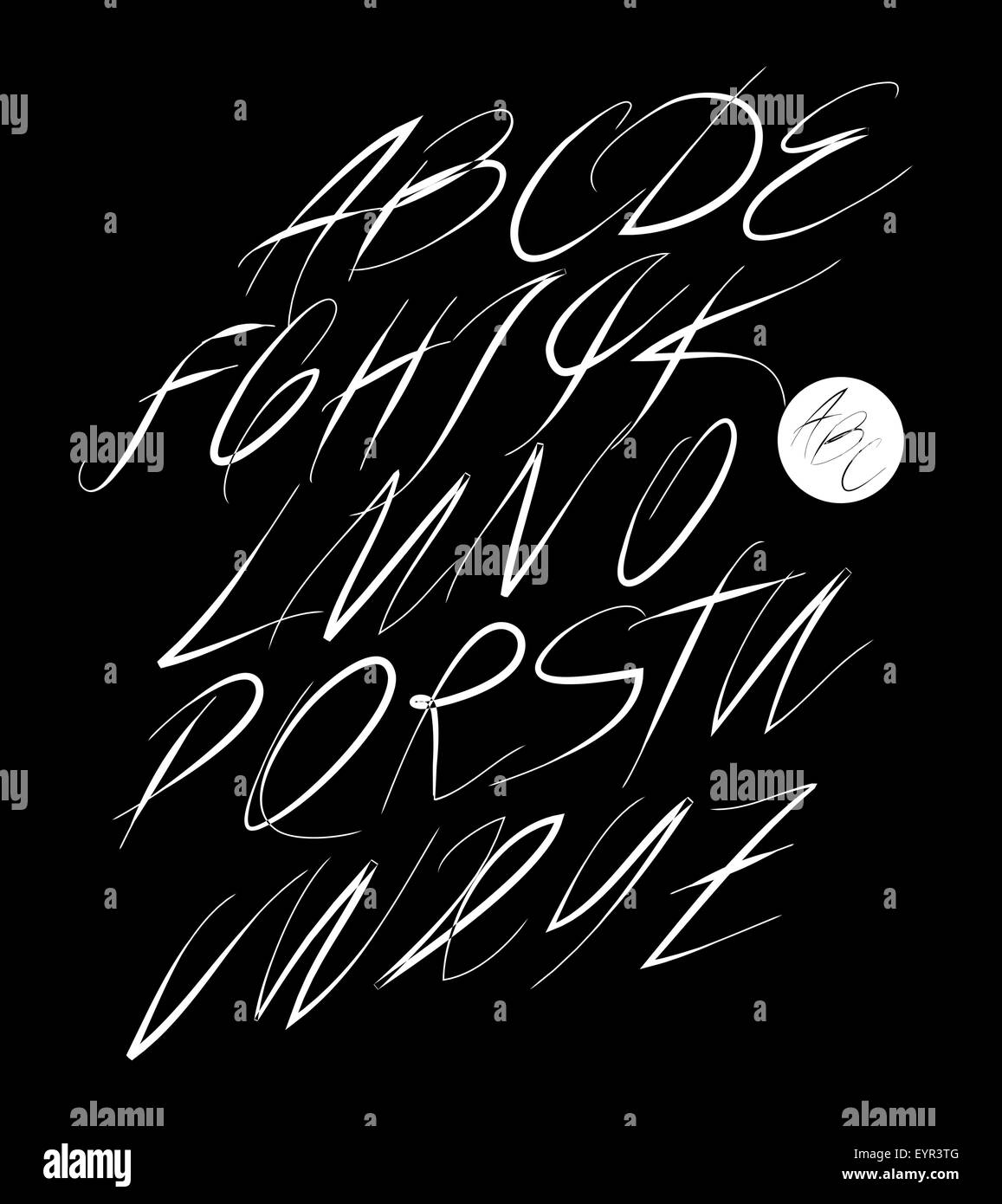 Cursive alphabet school Black and White Stock Photos & Images - Alamy