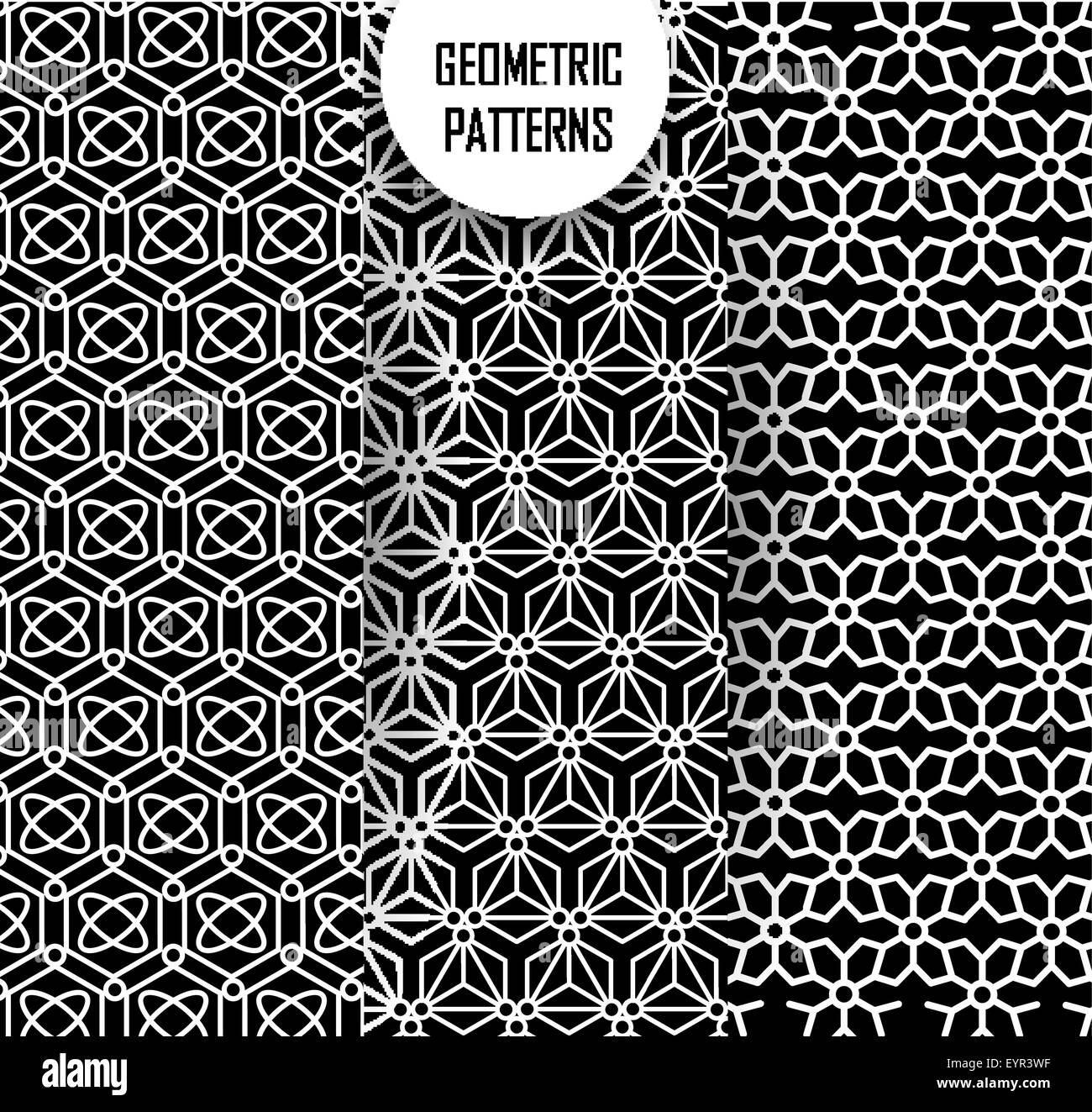 geometric pattern in op art design. Black and white art Stock Vector