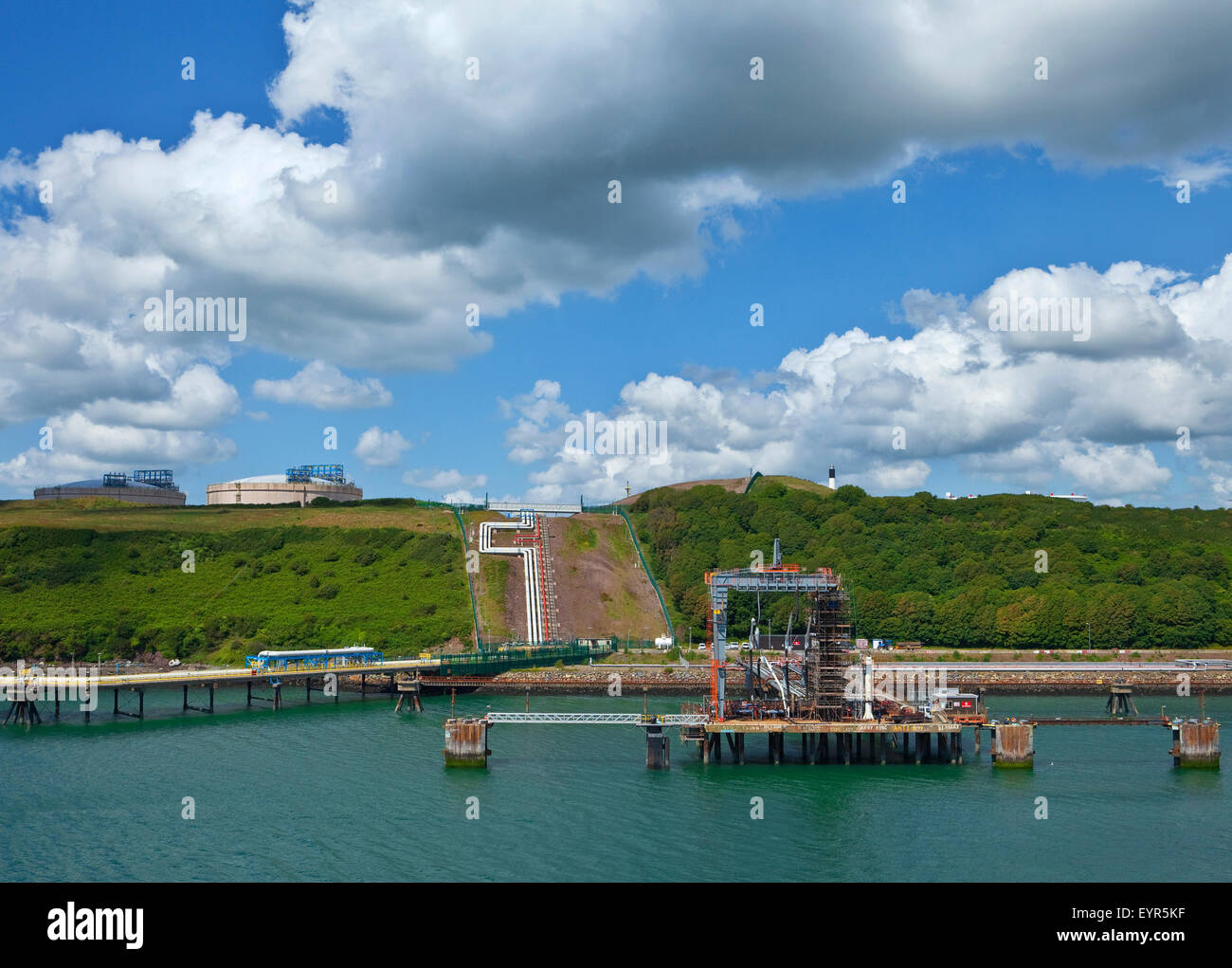 Refinary Pipeline in Milford Haven, Pembrokeshire, South Wales, UK Stock Photo