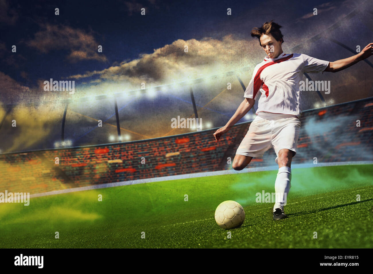 soccer or football player on the field Stock Photo