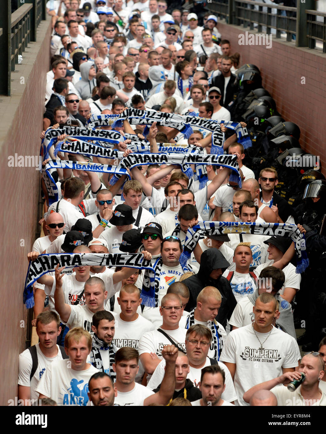 Fans Of Fc Banik Ostrava Prior Czech Soccer League 2nd Round Ac Sparta Prague Vs Fc Banik Ostrava On August 1 2015 Prague Czech Republic Ctk Photo Stock Photo Alamy