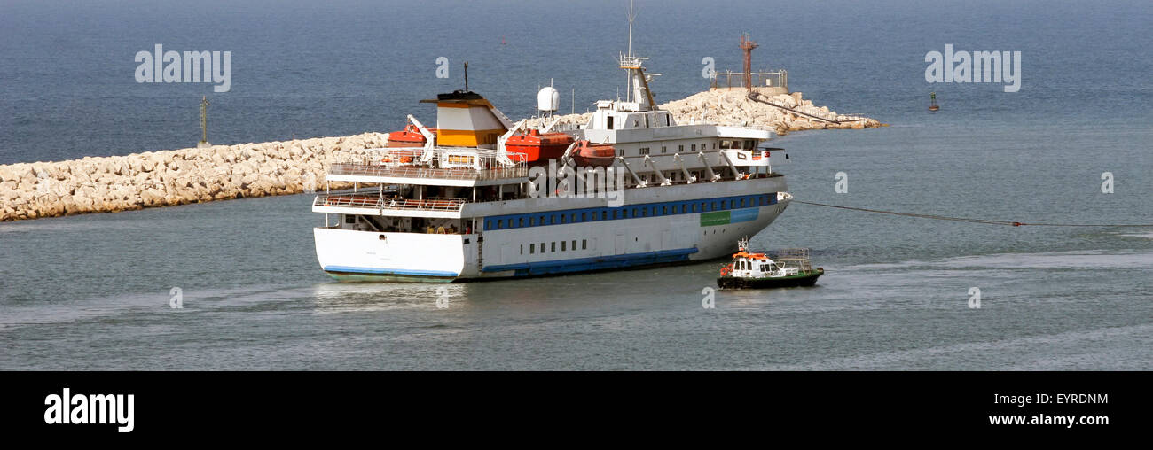 M/S Mavi Marmara Humanitarian support ship leaves the Israeli harbour after the takeover Stock Photo