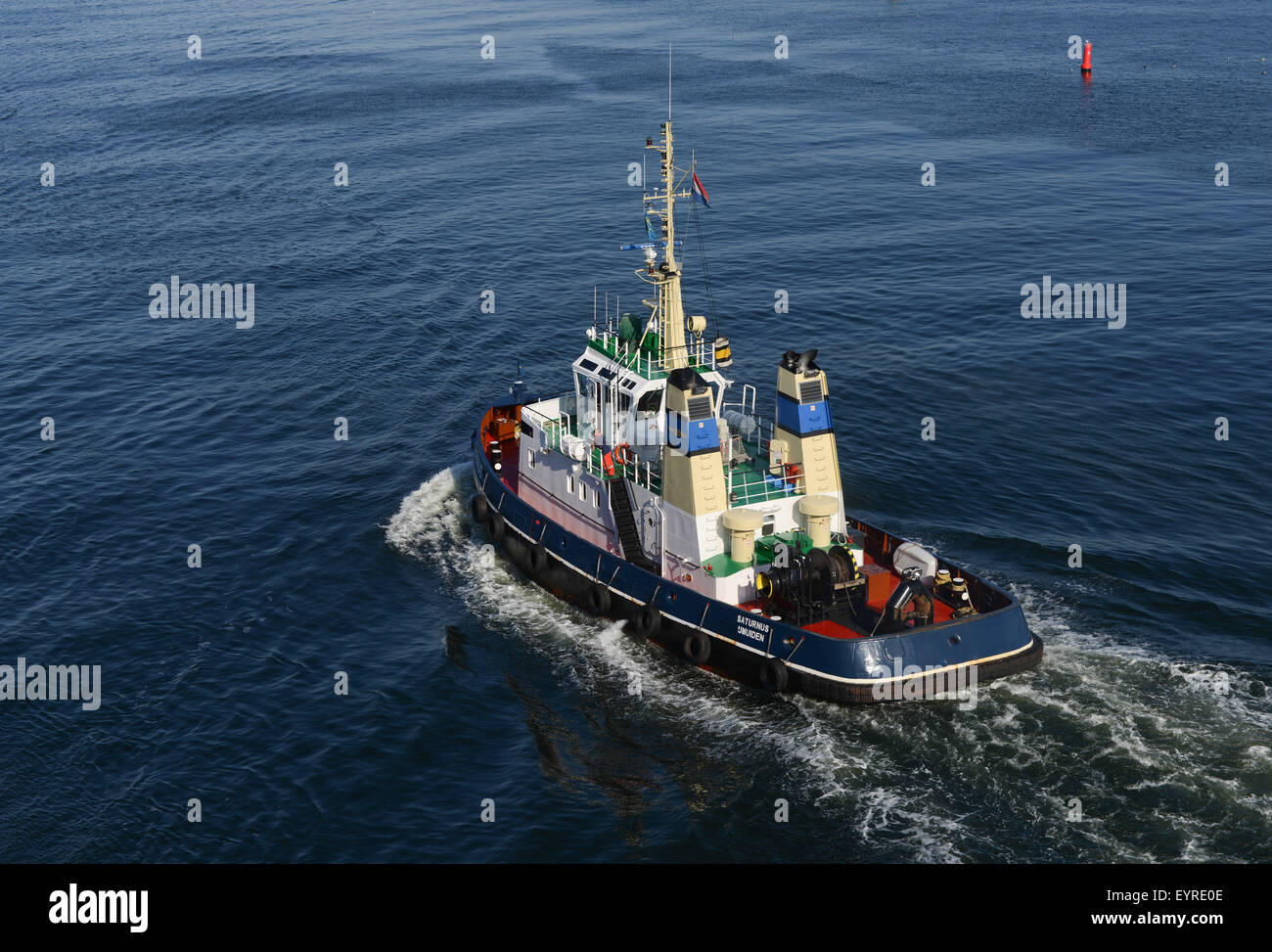 The tugboat Saturnus operated by Iskes Towage and Salvage in IJmuiden Stock Photo