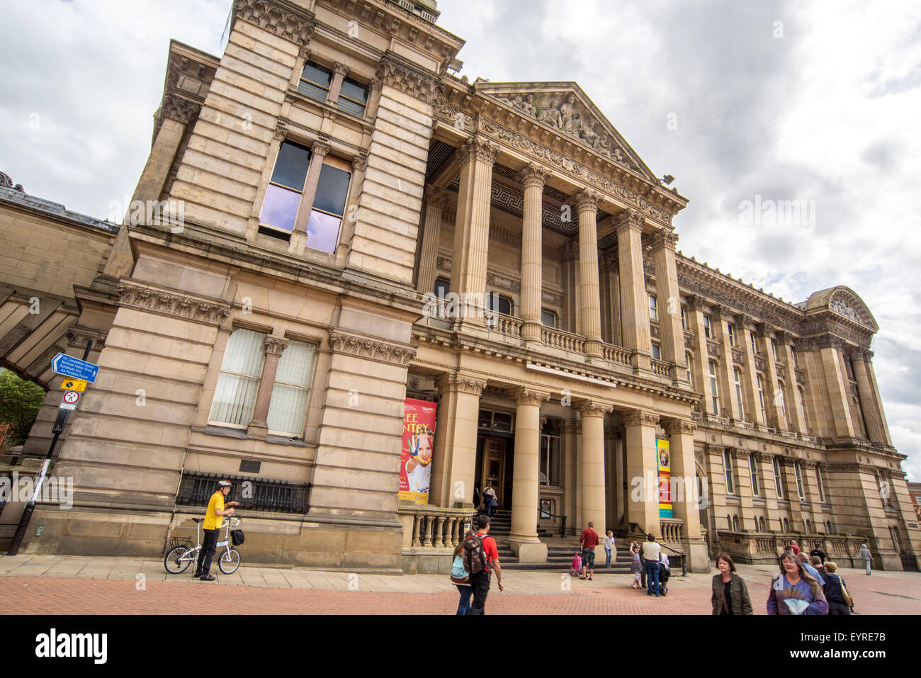 people walking around outside Birmingham Museum and Art Gallery