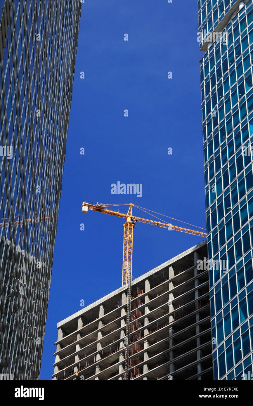 Construction of new building in business district. Stock Photo