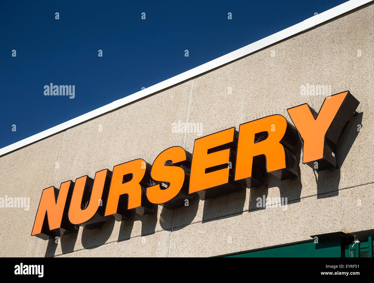 Nursery sign at a Home Depot Stock Photo