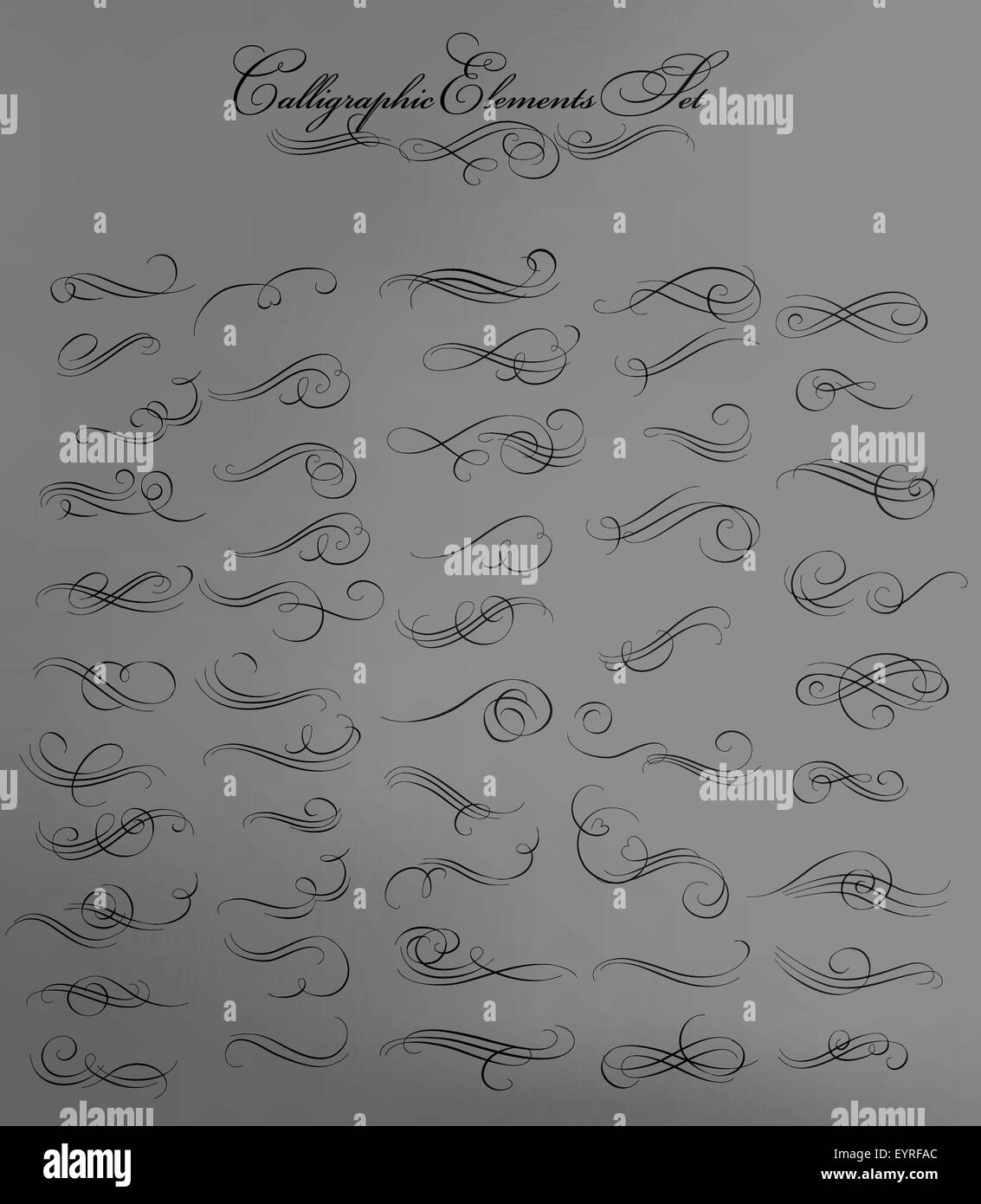 Set of calligraphic elements for design Stock Vector Image & Art - Alamy