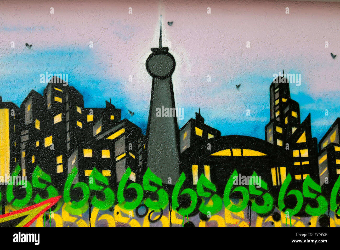 Skyline von Berlin als abstraktes Graffity, Berlin-Wedding. Stock Photo