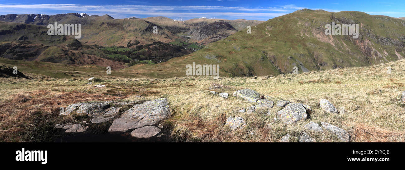 The Helvellyn mountain Range and Patterdale valley, Lake District