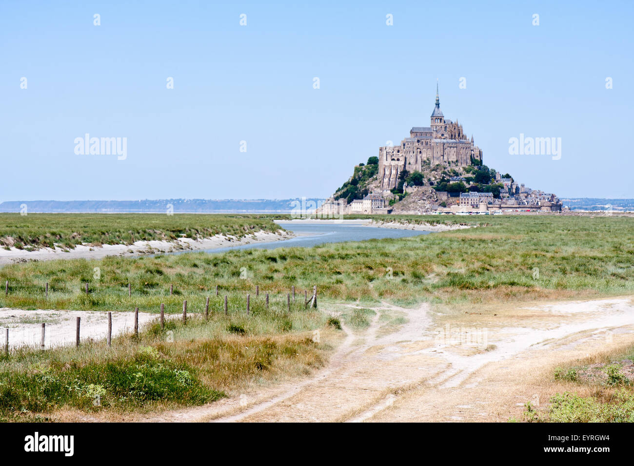 Saint Mont Michel,medieval abbey in Brittany France Stock Photo