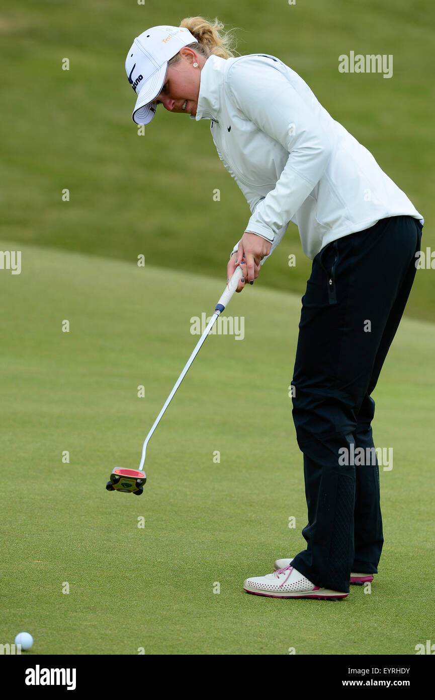 Turnberry, Scotland. 02nd Aug, 2015. Ricoh Womens British Open Golf Final round on Day 4. Nanna Koerstz Madsen putts on the 16th Credit:  Action Plus Sports/Alamy Live News Stock Photo