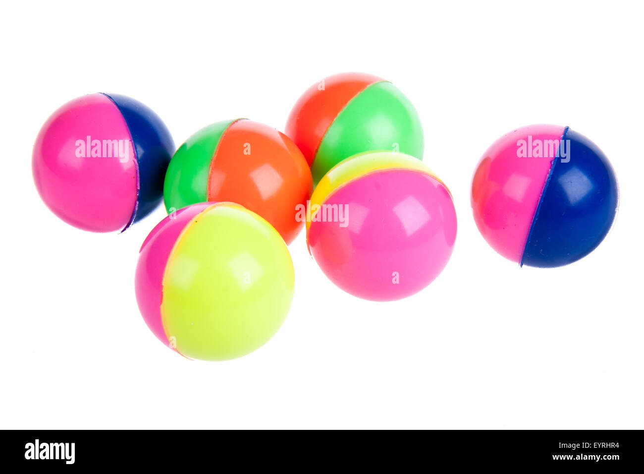 Six colorful rubber balls isolated on white Stock Photo Alamy