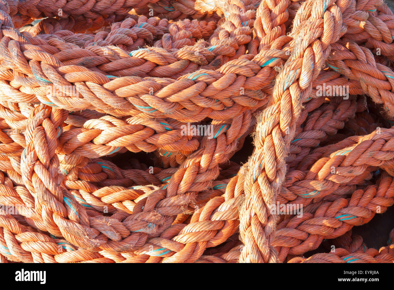 Nylon rope at a ship in the harbor Stock Photo Alamy