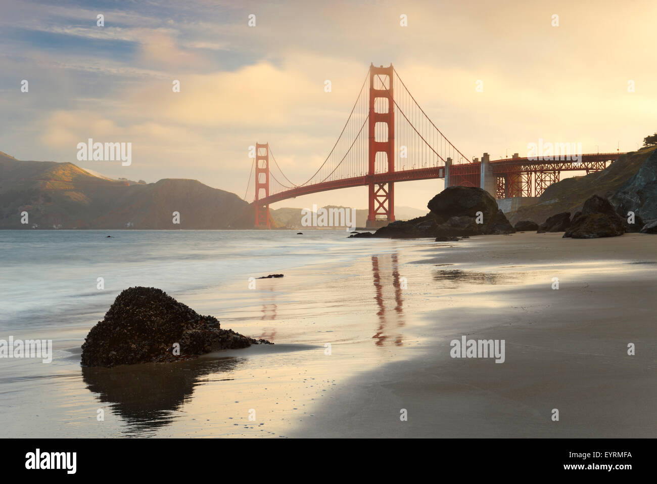 The USA, America, Golden Gate Bridge, San Francisco, California Stock