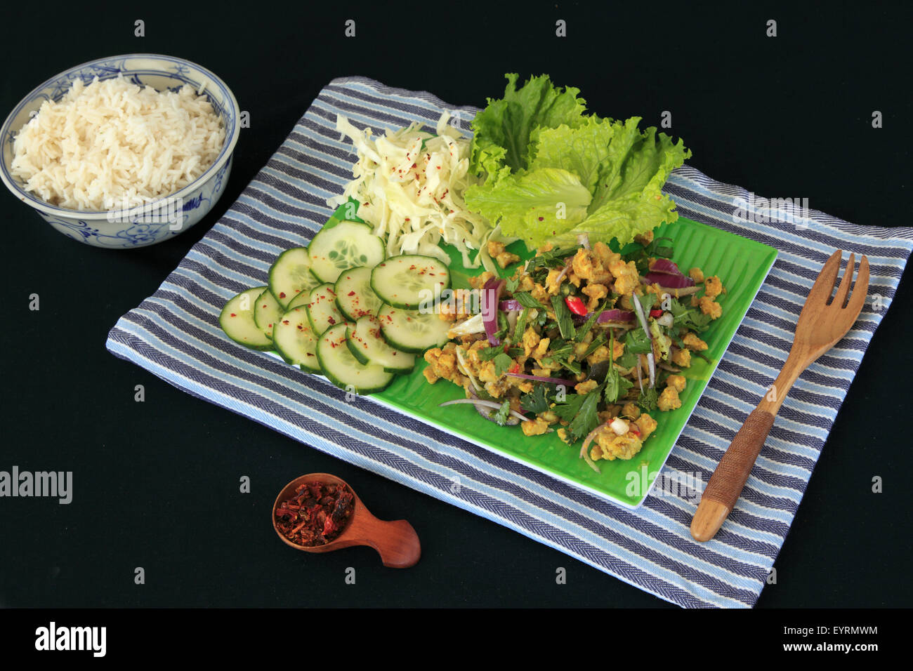 Laotian food, fish larb, Stock Photo