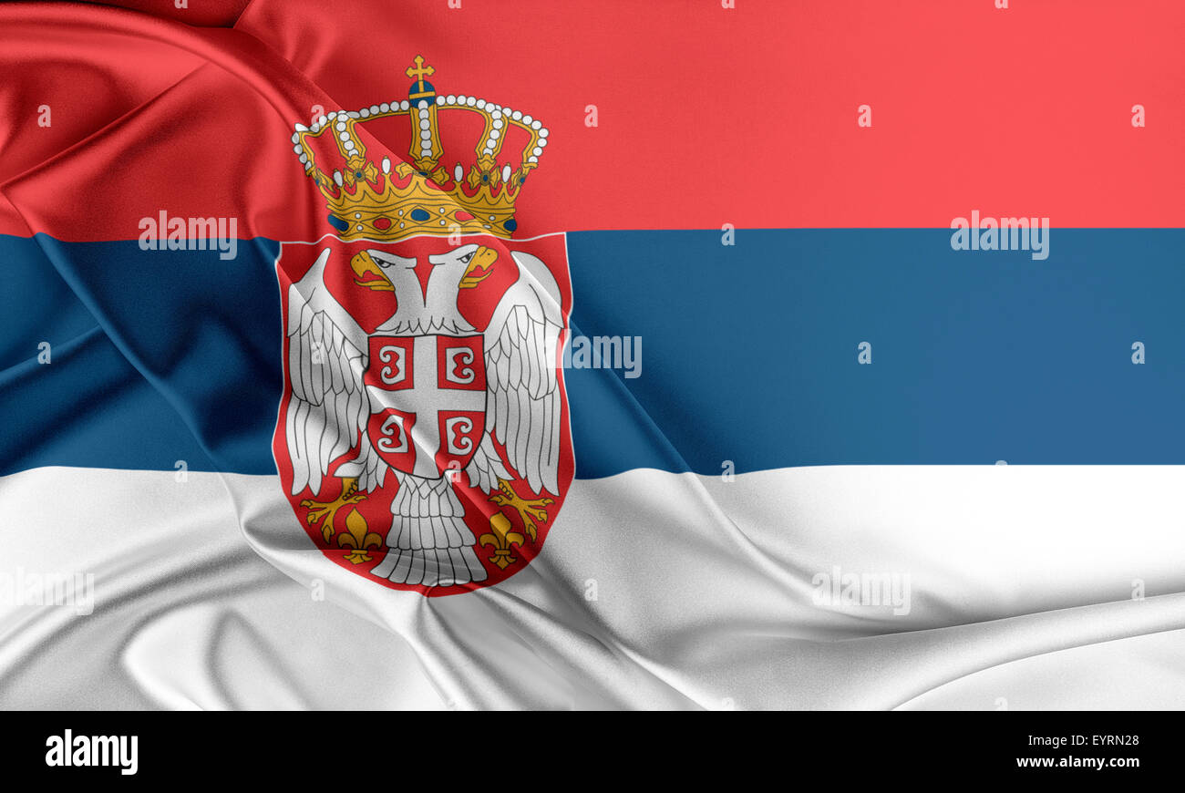 Serbia Flag. Stock Photo