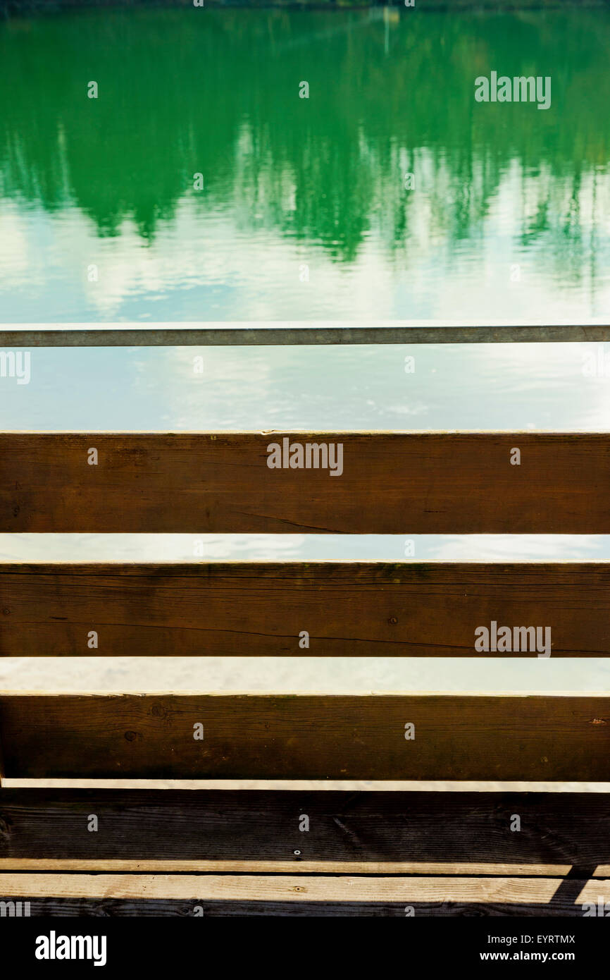 Railing in front of water Stock Photo - Alamy