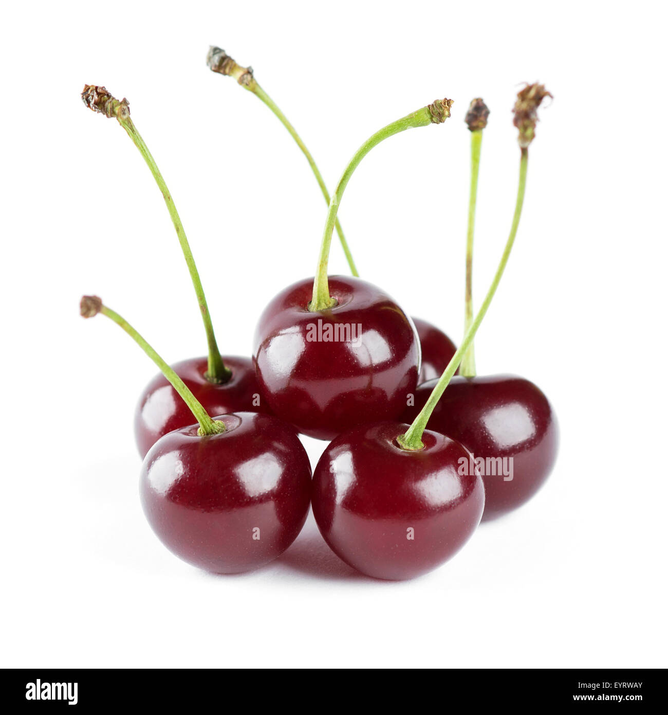 Ripe cherry on white background Stock Photo - Alamy