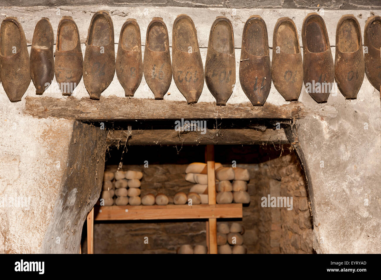 clog making in the Morvan, France Stock Photo